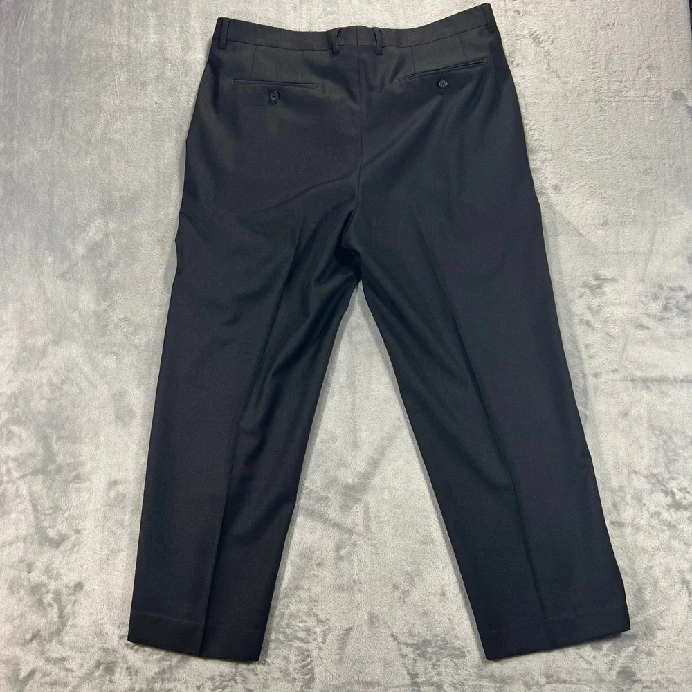 Santorelli Romeo Dress Pants Mens 38x28 Charcoal Grey‎ Good Italian Virgin Wool